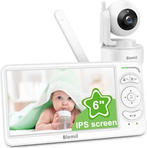Blemil Babyphone mit Kamera,6 Zoll IPS Display Babyphone ohne WLAN 