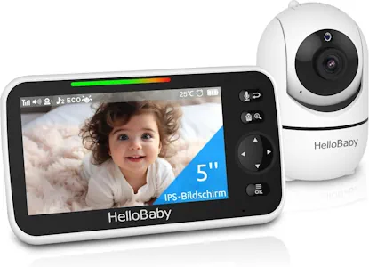 HelloBaby Babyphone mit Kamera, Kein WLAN, 5" IPS, HB6550, 3500 mAh